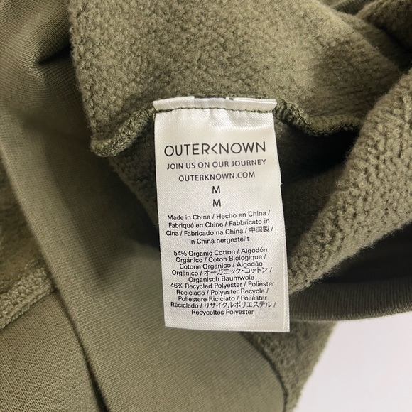 Outerknown Hooded Pullover Terry Sweatshirt Size Medium Green - Picture 3 of 8